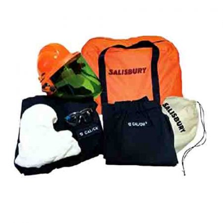 SALISBURY by Honeywell 12 Cal ARC Flash Suit KIT Coat and Pants Balaclava W- AS1200 Hard HAT Saftey Glasses and Storage Bag Size L-00