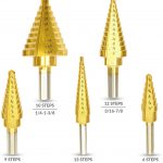 6-Piece-Step-Drill-Bit-Set-by-Volterin-Cone-Titanium-Coated-High-Speed-Steel-with-Box-Total-50-Sizes-|-Multi-Functional-Industrial-DIY-Metalworking