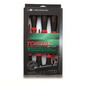 Electric Screwdriver Set TopTul 7 Items Ph1X100 PH2X100 Ph3X150 SL 4X100