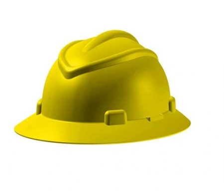 full brim helmet yellow