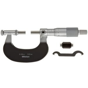 Mitutoyo 104-171 Outside Micrometer With Interchangeable Anvils, Range 0-50mm