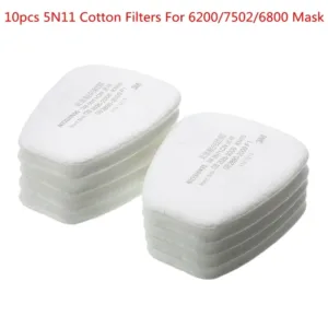 10pcs/set 5N11 Cotton Filters N95 Replacement For 6200/7502/6800 Gas Dust Mask Accessories Chemical Respirator Painting Spraying