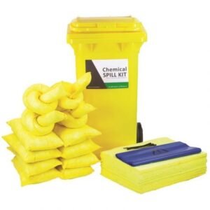 POLLSORB Chemical Spill Kit 2 Wheel Bin with Hinged Lid - PSSK120C