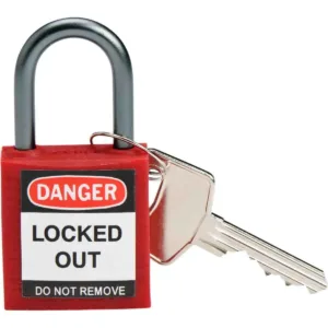 Brady® Compact Safety Padlock, 38 mm, Red - 814126