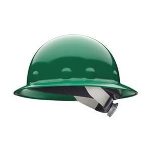 Fibre-Metal Green Thermoplastic Full Brim Hard Hat - 8-Point Suspension - Swing Strap Adjustment - E1SW74A000 [PRICE is per EACH] by Fibre-Metal