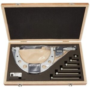 Mitutoyo 340-251-30: LCD Outside Micrometer, Interchangeable Anvils, 0-150mm/0.001mm