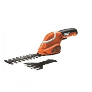Black+Decker 7V Li-Ion Cordless Garden Shear Shrubber Kit with 2 Blades for Box Hedges and Lawn Hedges , Orange/Black - GSL700-GB, 2 Years Warranty