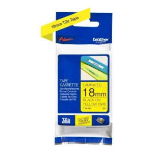 Brother Genuine 18mm Standard Laminated Label , Black on Yellow - TZE-641