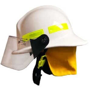 MSA Fire Helmet 660C Metro with Defender,?4" Face Shield, White - 660CR-W