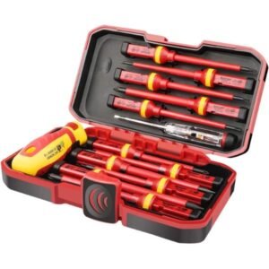 1000V Insulated Electrician Screwdriver Set, All-in-One Premium Professional 13-Pieces CR-V Magnetic Phillips Slotted Pozidriv Torx Screwdriver