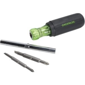 Greenlee 0153-42C Multi-Tool Screwdriver, 6 in 1,Black
