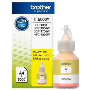 Brother Genuine BT5000Y Yellow Ink Bottle – 48.8 ml High Yield (≈ 5,000 Pages)