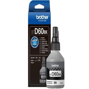 Brother Genuine BTD60BK Black Ink Bottle – 108 ml Ultra High-Yield (≈ 6,500 Pages)