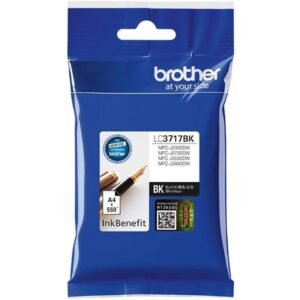 Genuine Brother LC3717BK Standard Yield Black ink cartridge – Yield ~550 Pages