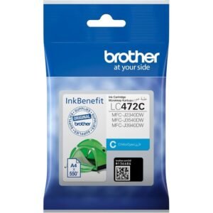 Brother LC472 Cyan Ink Cartridge – Standard Yield, ~550 Pages, Compatible with MFC-J2340DW, MFC-J3540DW, MFC-J3940DW