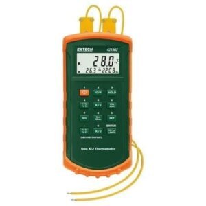 Extech 421502: Type J/K, Dual Input Thermometer with Alarm