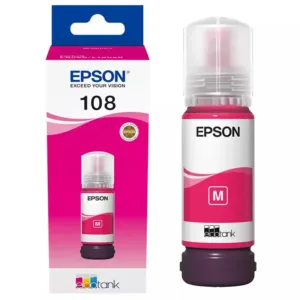 Epson 108 EcoTank Magenta Ink Bottle 70 ml – High Yield ~3,600 Pages – For L18050, L8050 Printer