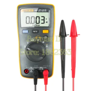 Fluke 107 Auto Range Digital Multimeter AC/DC Voltage Current Tester with Ohm, Capacitance, Hz Measurement and Fluke Smart Strap