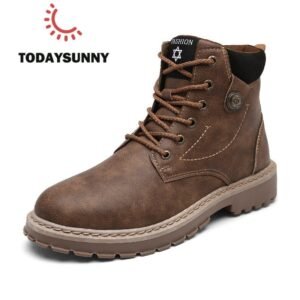 Men Leather Boots Comfortable Winter Warm Shoes Male Motorcycle Men Ankle Boots Men Oxfords Snow Shoes Men Work Boots Martens