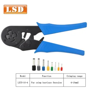 LSC8-16-4 self-adjusting crimping plier with square pressure line mode for 4-16mm2 12-6AWG cable ferrules terminal crimping tool
