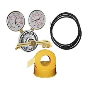 Harris Nitrogen Purging Regulator 25GX-500-580 HVAC WITH 10 Foot High Pressure Hose and FREE Teflon Tape