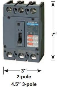 Siemens 240 VAC 200 Amp 10 KA 2-Pole QR-Frame Molded Case Thermal Magnetic Circuit Breaker QR22B200