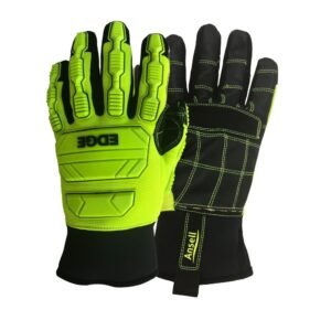 Ansell Edge 48-205 Heavy-Duty Hi-Viz Impact Resistant Gloves