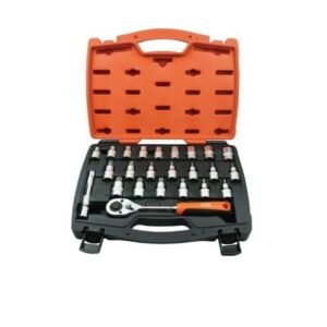 24Pcs 1/2" Dr. E Socket I Torx & Spline Bit Socket Set Tower