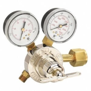 Miller Electric Gas Regulator, Oxygen, CGA-540, Single Stage, Brass, 20 psi