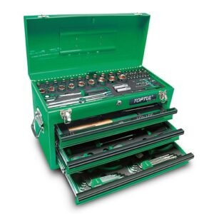 99-Piece Professional Mechanical Tool Set With Three Drawers GCAZ0038 Green/Black/Silver