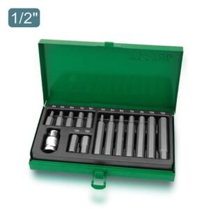 15-Piece Hex Shank Hexagon Insert Bit Set Grey