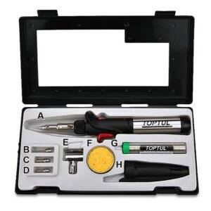 8-Piece Gas Soldering Iron Set With Box Multicolour