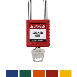 Brady® Nylon Safety Lockout Padlock, Keyed Different, Steel Shackle