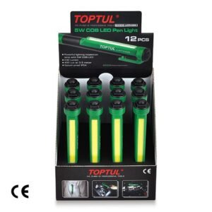 12-Piece COB LED Pen Light Set With Display Box Green/Black/Yellow