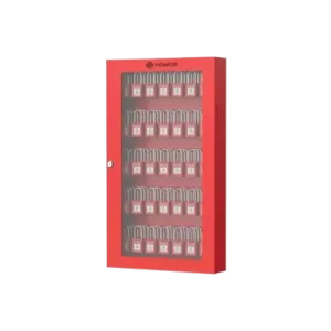 Vidafor VPC-100 Powder-Coated Steel Padlock Cabinet with Transparent PC Door, 105 Padlocks